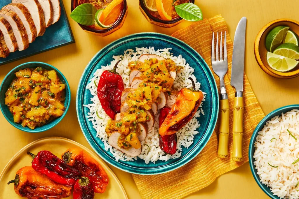 The current image has no alternative text. The file name is: carribbean-pork-with-pineapple-chutney-d8479485.webp